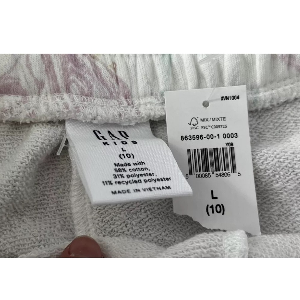 GAP Girls Pull On Jersey Shorts, White, Swirl Design, NEW - Picture 8 of 9